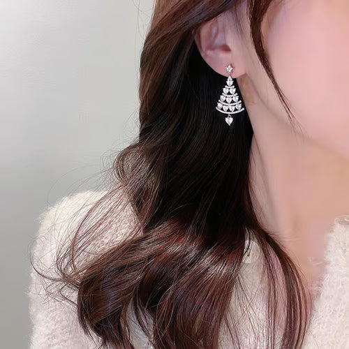 đShiny Christmas Tree Earrings