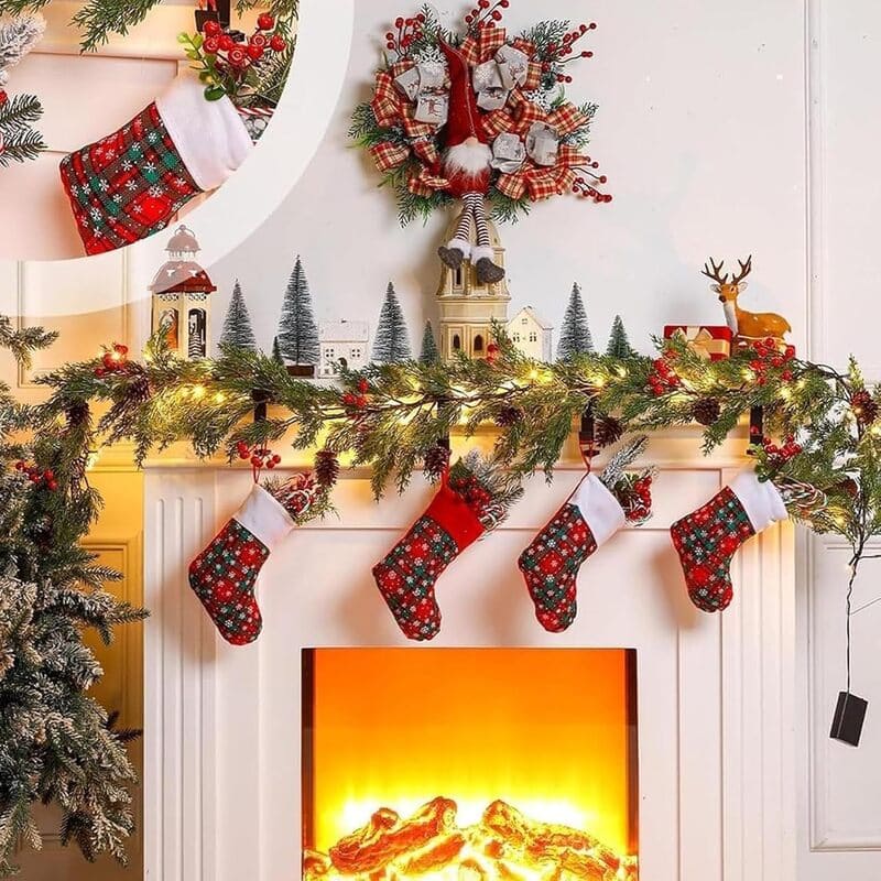 2 In 1 Adjustable Christmas Garland and Stocking Hanger