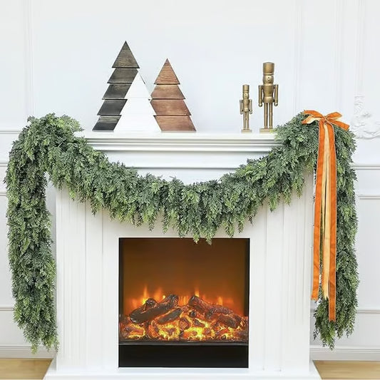 ⛄2025 Christmas Artificial Cypress Leaf Vine Wreath🎄（1.8m）